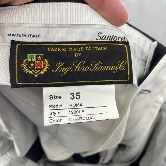 Loro Piana x Santorelli Roma Wool Charcoal Dress Pants / 35x27 - Picture 7 of 7